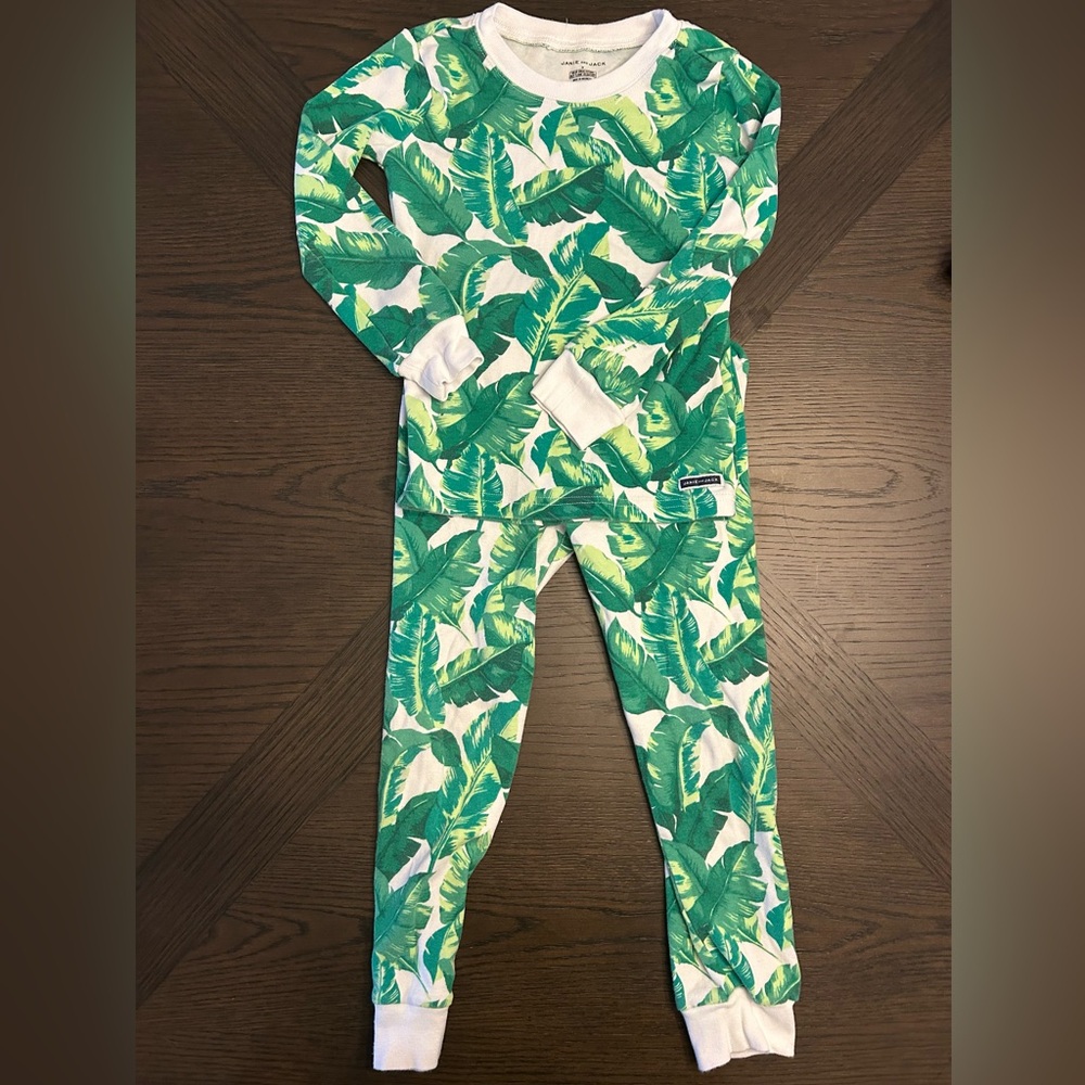 Janie and Jack, Palm leaf pajamas, Size 6